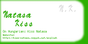 natasa kiss business card